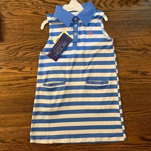 Prodoh NWT girls size 8 performance blue and white dress